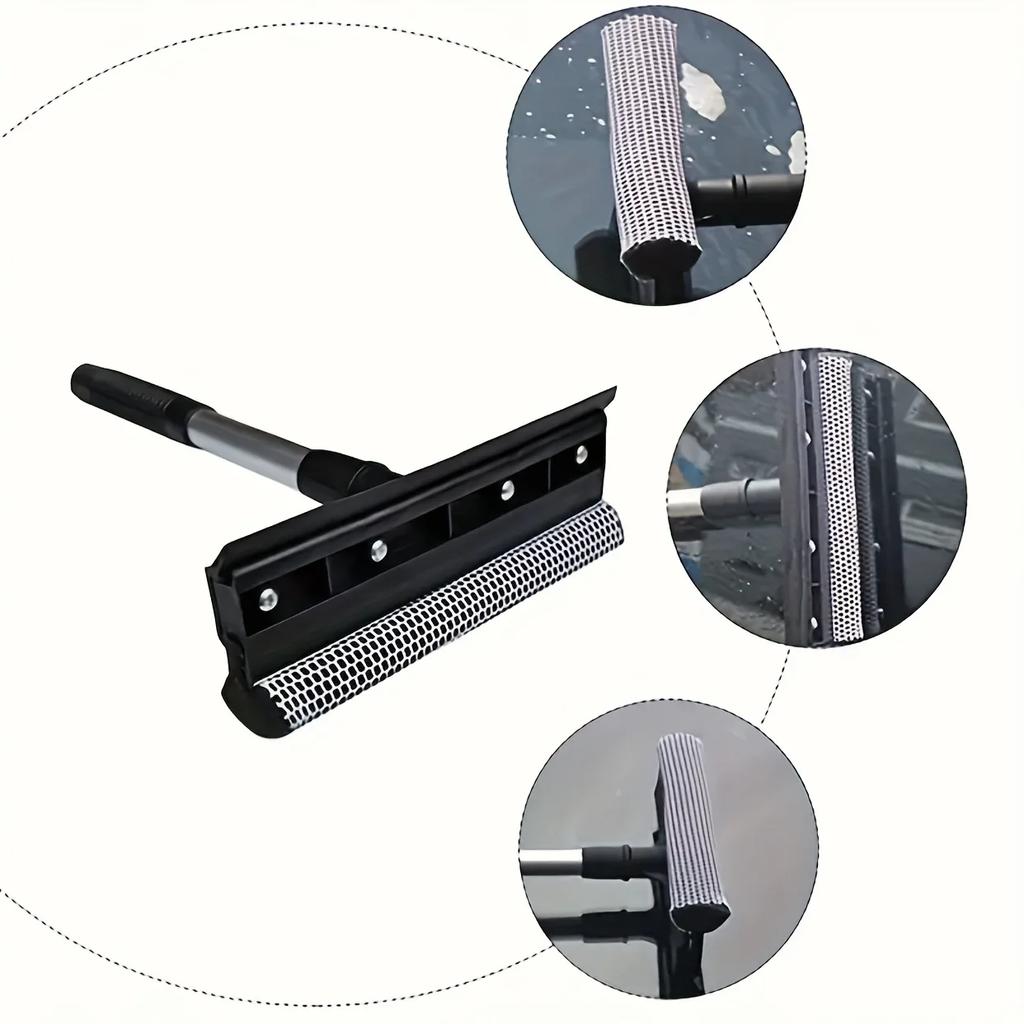 Easy-Grip Dual-Layer Squeegee for Car Windows and Showers - Durable PC Material, Perfect for Home & Commercial Use