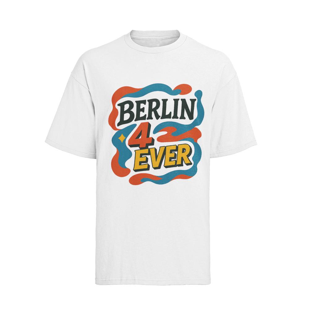 I Love Berlin 4 Ever Bärlin Hauptstadt Bunt Herren Shirt Bio-Baumwolle