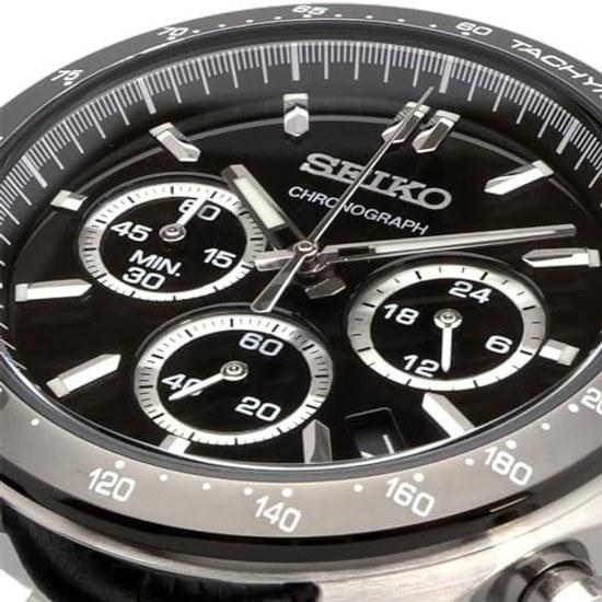 SEIKO 1 5 Second Chronograph Quartz Wristwatch Mens SBTR021 Black Leather