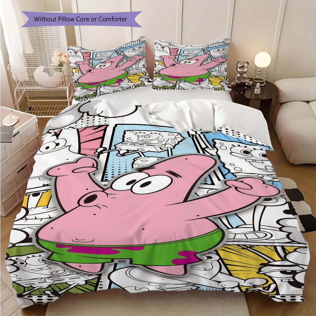 Spongebob Squarepants Day Life Bedding 1 Duvet Cover 2 Pillowcase Without Core Bedding Set Christmas Birthday Gift Duvet Cover And Pillowcase