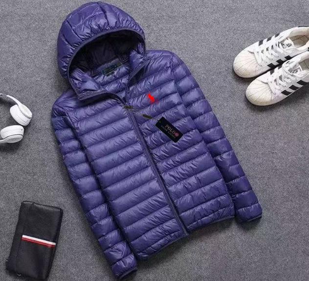 Jachetă de iarnă casual ușoară pentru bărbați 2025, cu guler înalt brodat RL - Rezistentă la frig, Mărime mare, Lungime scurtă