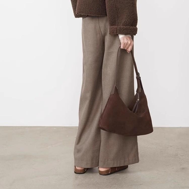 IELGY Portable Suede Frosted Tote Bag Autumn Winter High-End Retro One-Shoulder Armpit Dumpling Bag