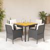 Vidaxl 5-Cz. Garden Furniture Set With Cushions, Black, Poly Rattan