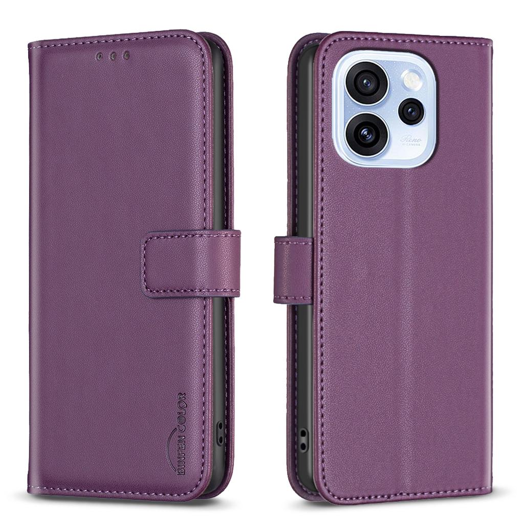 Pro pouzdro na telefon Oppo Reno15 F 5G BINFEN COLOR BF17 Peněženka Folio Sklopný Kožený Kryt