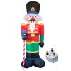 LED Inflatable Cute Air Blown Up Toy Illuminated Santa Claus Ornament Lighted Giant Model Ornament for Xmas Garden Party Decor