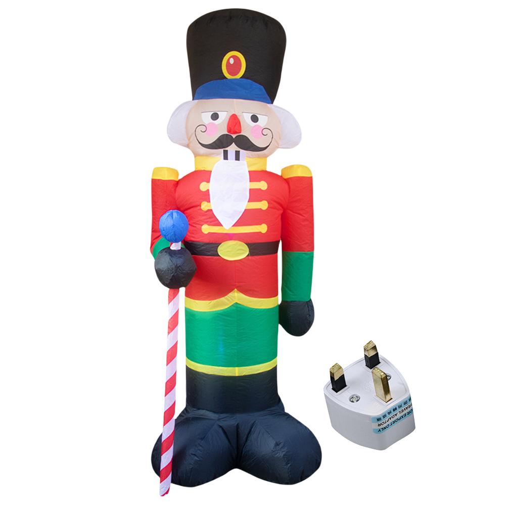 LED Inflatable Cute Air Blown Up Toy Illuminated Santa Claus Ornament Lighted Giant Model Ornament for Xmas Garden Party Decor