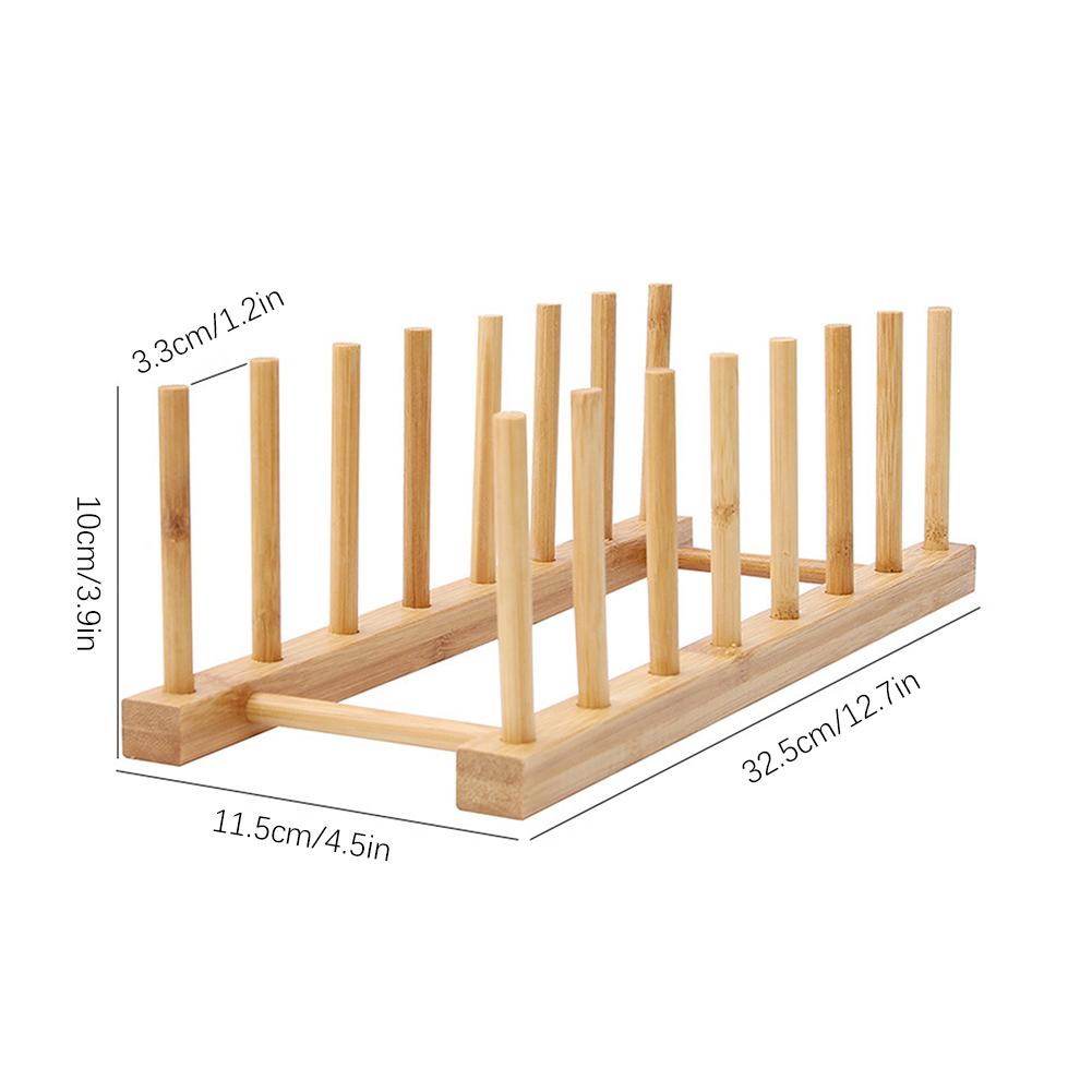 Kitchen Dish Drain Rack Dinnerware Storage Organizer Tray Plate Drying Shelf Wooden Book Cups Display Stand Drainer Holder