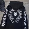 8081 CHROME HEARTS 2025 Nová jarná a jesenná nadrozmerná tenká mikina s kapucňou s logom v klasickom štýle pre páry