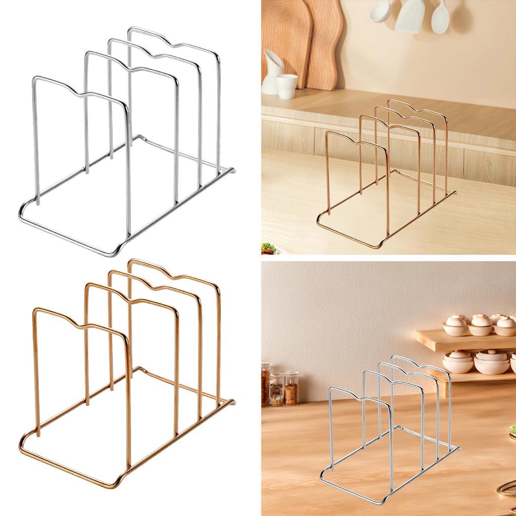 Pot Lid Holder Storage Shelf Multipurpose Reusable Decorative Drying Stand for
