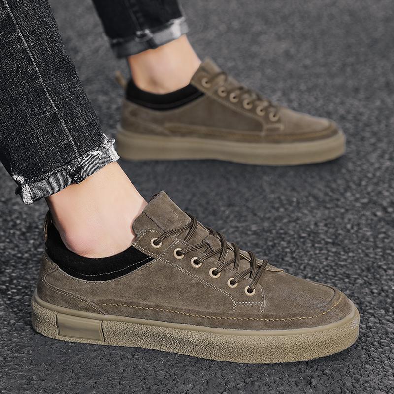 Men's Leather Fashion Sneakers Retro Dress Business Casual Shoes for Men