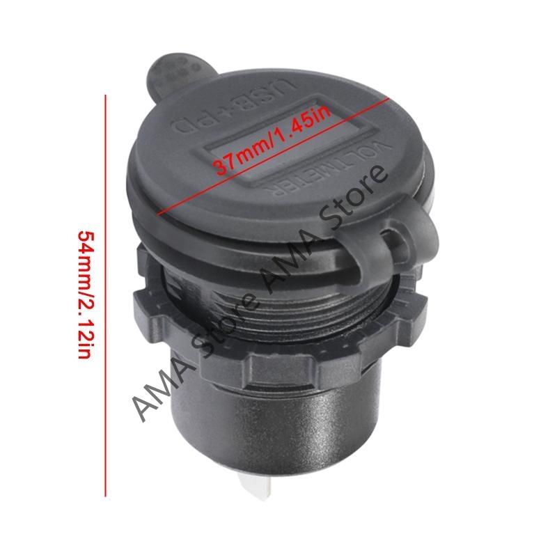 NEW 12/24V Quick Charge 3.0 and PD USB C Car Charger Socket Power Adapter with Digital LED Voltmeter Waterproof cover for car