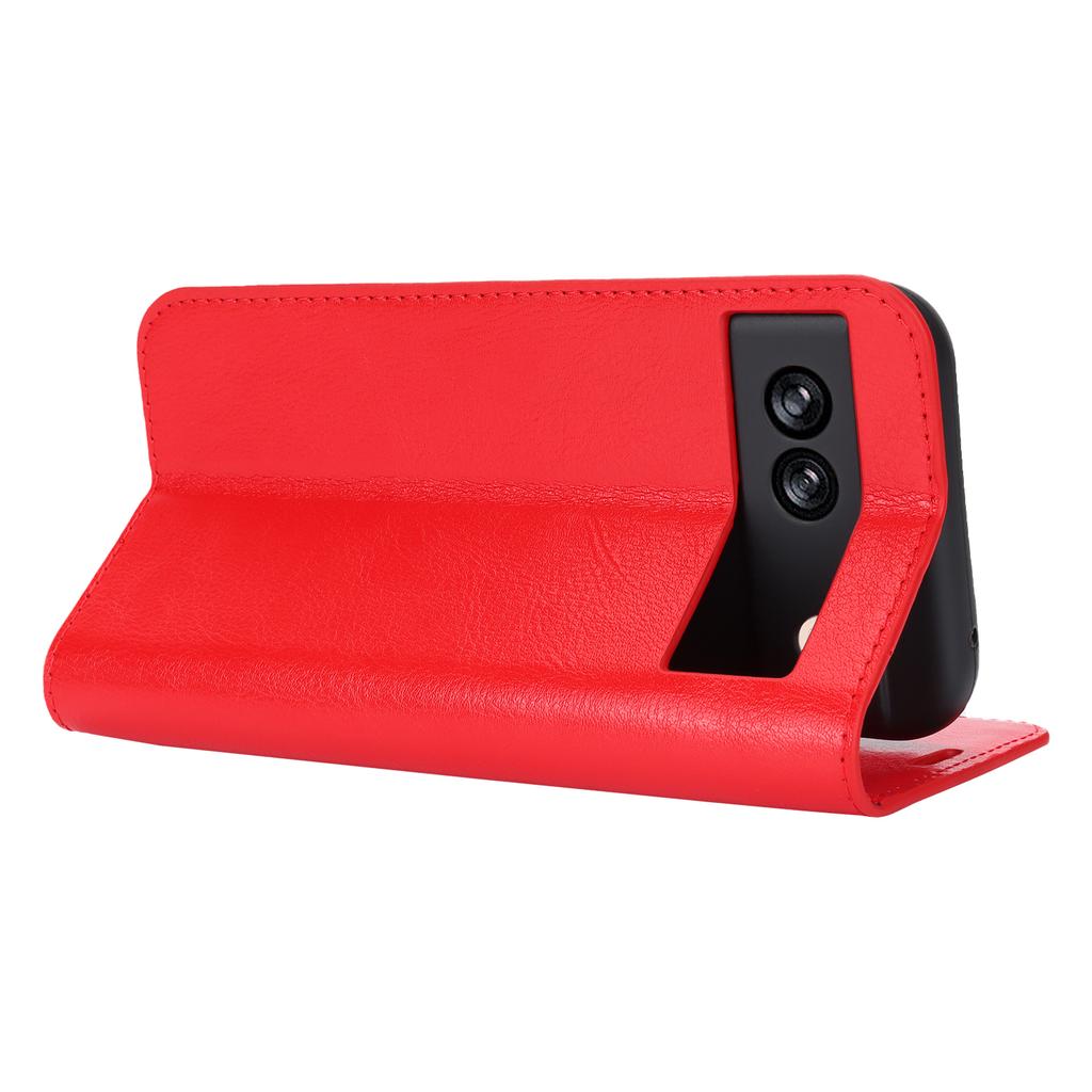 For Google Pixel 8a Phone Wallet Case Split Leather Cover Crazy Horse Texture
