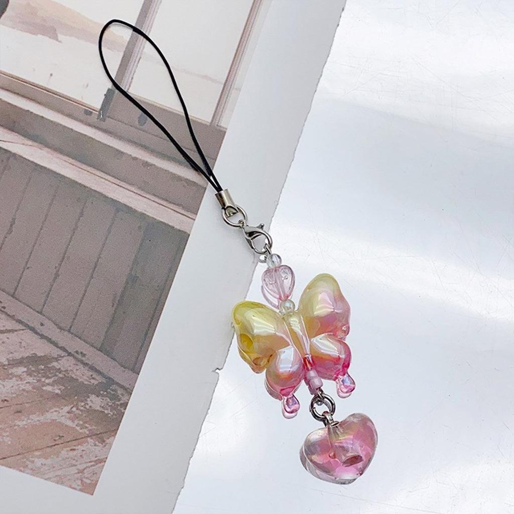 Elegant Keychain Charm Butterfly Phone Charm Bag Phone Chain Lovely Phone Charm Modern Key Ornament for Women and Girls