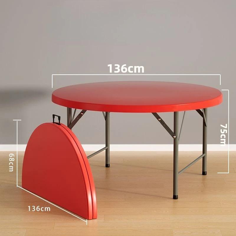 Folding Table Portable Dining Tables Elegant Simple Space Saves Round Table Economic Modern Plastic Foldable Tables Furniture