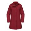 Womens Lightweight Waterproof Windbreaker Jacket Detachable Hood Solid Color Long Sleeve Casual Outerwear