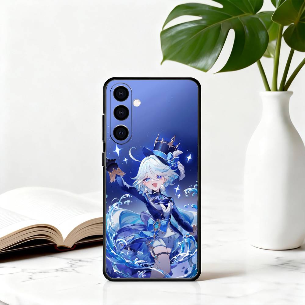 G-Genshin Cute F-Furina I-Impact-fgi Phone Case For Samsung Galaxy A73,A72,A71,A70,A53,A52,A51,Others Soft Black Cover