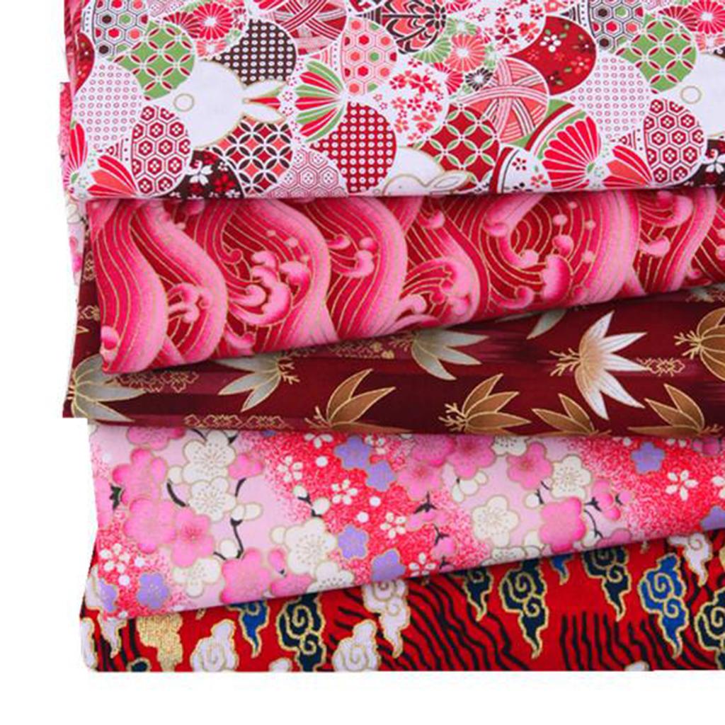 10PCS Japanese Floral Fabric Squares for Quilting Crafting Sewing