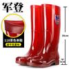 Summer High Tube Brown Rain Boots Long Tube Non-slip Orange Yellow Water Boots No Lining Quick Drying Rubber Shoes Black Rain Shoes Worker Shoes Men