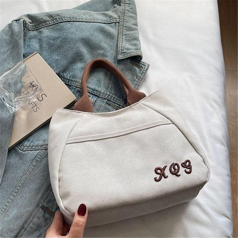 Retro Canvas Tote Bag Women's Handheld Commuter Bag Simple Casual Canvas Purse Durable Canvas Bag Perfect For Work And Daily Use