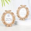 Decorative Resin Frame Elegant Oval Photo Frame Set for Home Decor Wedding Display Vintage Resin Picture Holder