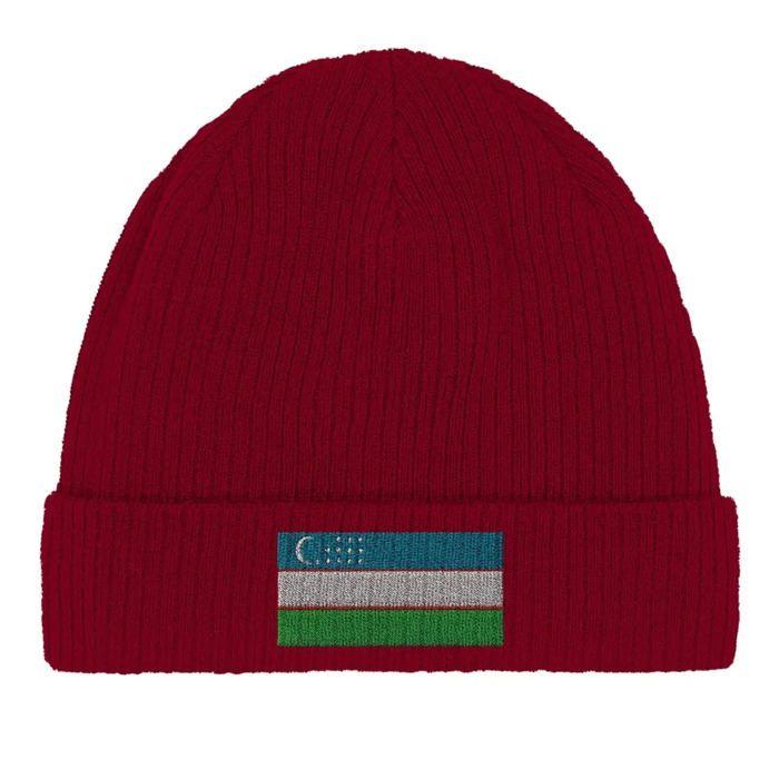 Bonnet Drapeau Ouzbékistan en Rouge