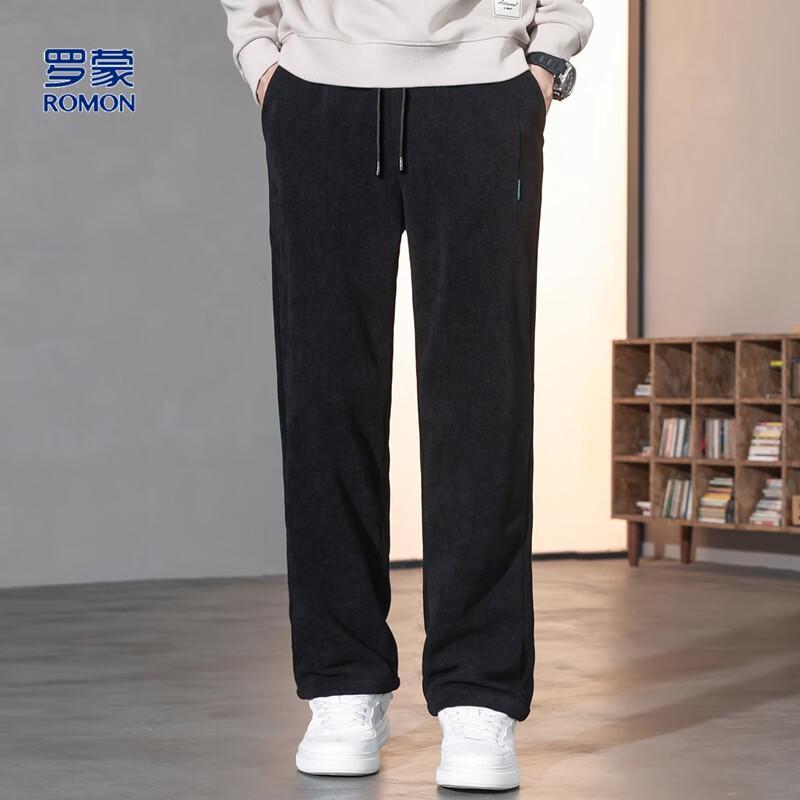 ROMON Men's Corduroy Straight-Leg Casual Pants