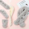 Student Gift Windproof Faux Fur Plush Fur Ball Cross Scarf Plush Scarfs Neckerchief Warm Bib
