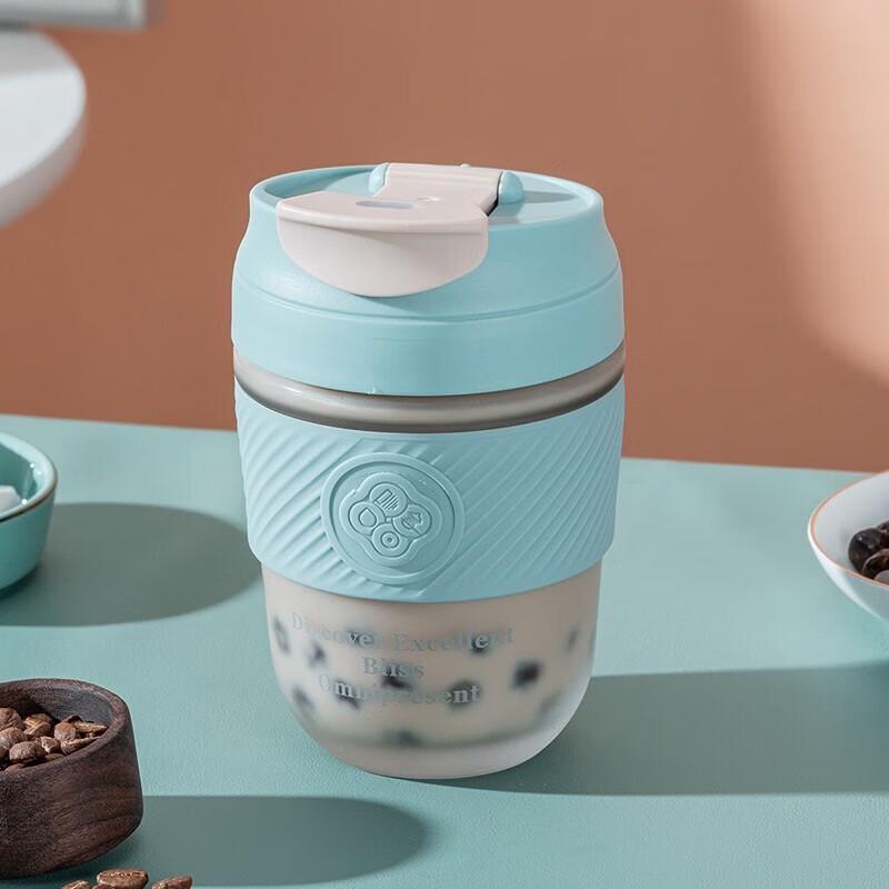 Debo Adola Frosted Blue Heat-Resistant Glass Coffee Cup