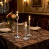 3 Pcs Candlestick Holder Steel Vintage Tall Metal Taper Candle Holders with Round Base for Table Wedding Housewarming