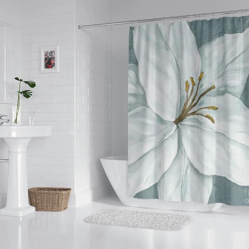 Hushåll vattentätt tyg hushåll duschdraperitillbehör duschdraperi 240 * 200 hem hawaiiansk stil duschdraperi