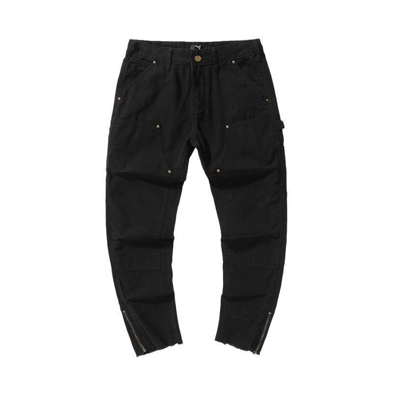 Джинсы с молнией, мужские осенние, красивые рабочие брюки 28