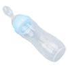 Food Feeder Soft Silicone One Handed Operation Scale Design Feeder with Soft Spoon for Elderly Patients Blue