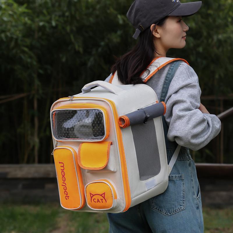 Cat Bag Outdoor Portable Pet Backpack Large Capacity Cat School Bag Shoulder Portable Breathable Cat Bag