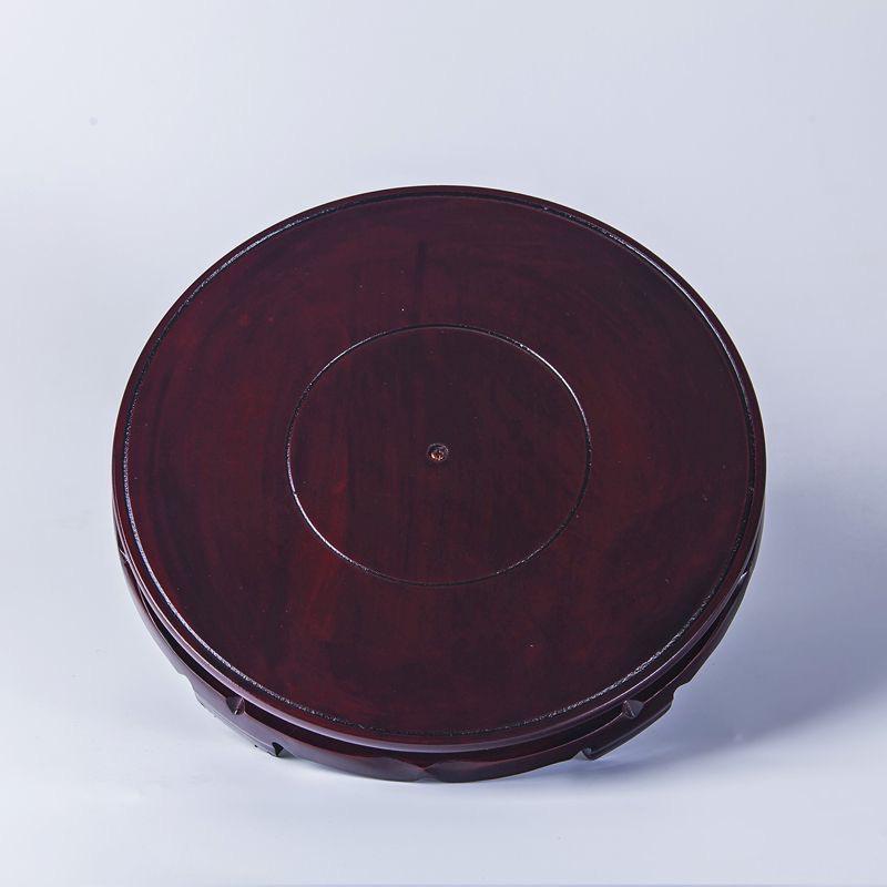 Round Mahogany Base for Flower Pot, Fish Tank, Vase, Wine Jar, Stone Ornaments, Handicrafts, or Buddha Statue.