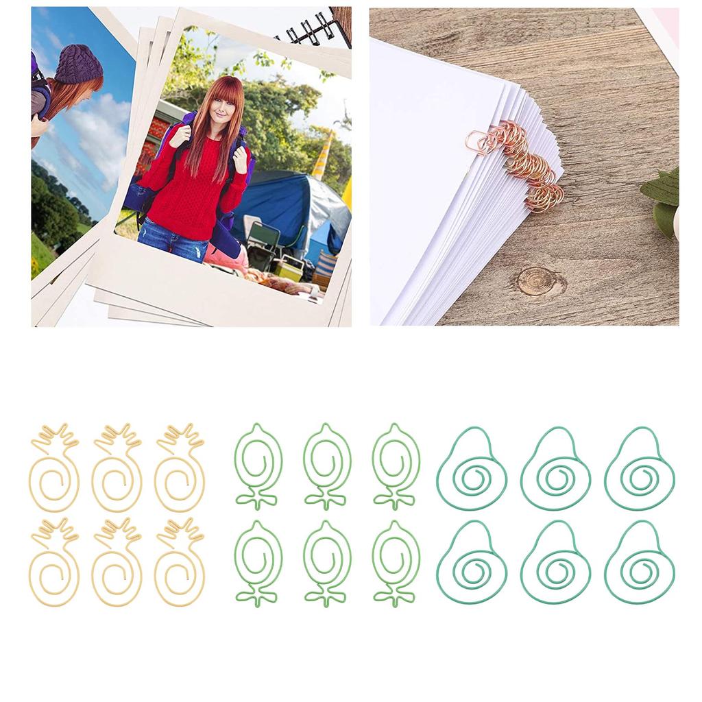 100Pcs Cute Paper Clips Lovely Fruit Design Exquisite Color Wide Application Kids Paper Clips for Of