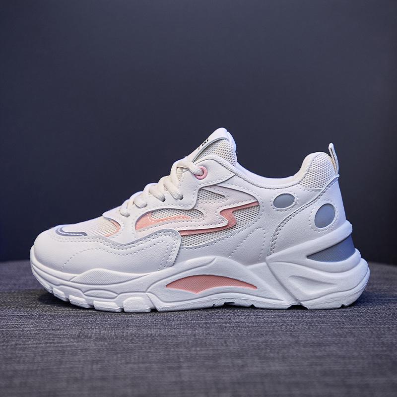 Fashion Casual Sporty Shoes Womens Spring Summer 2025 Fashionable Versatile Thick Sole Increased Height Lightweight Breathable White