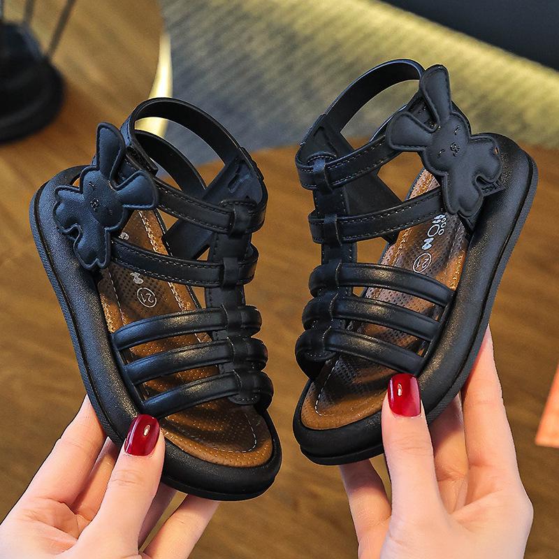 Girls' High-Top Roman Sandals - 2025 Spring/Summer Korean Style Fashion for Little Princesses