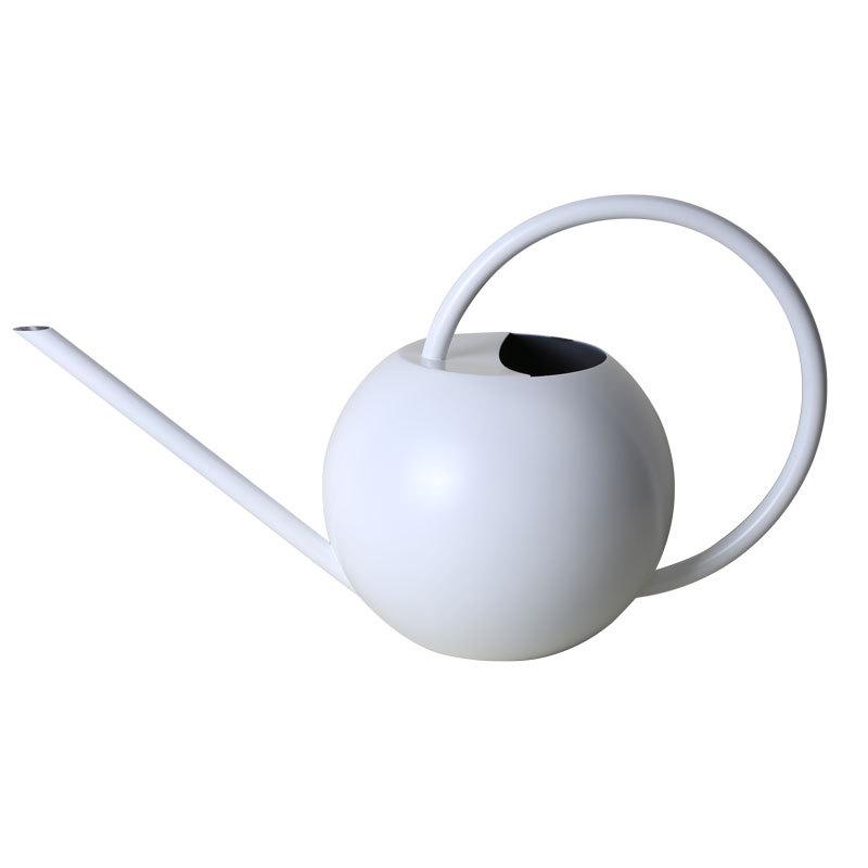 

Retro European Style Long-Nozzle Watering Can - Black & White Stainless Steel Hand-Held Pot for Succulents and Green Plants.