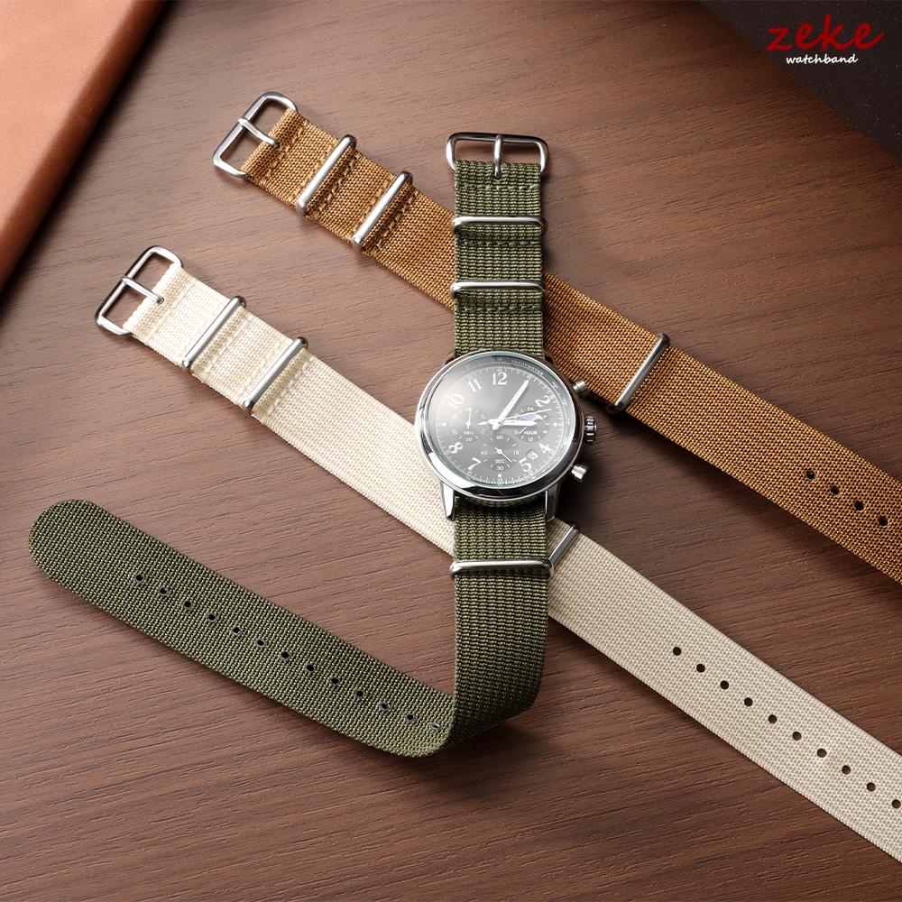 Premium Nylon Watch Band Ribbed Nylon Straps for Military Ballistic Fabric Watchband 18mm 20mm 22mm Khaki Field Watch Bracelets