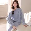 Coral Fleece Pajamas Women'S Winter Thickened Fleece Pullover Flannel Suit Can Be Worn Outside Warm Loungewear In Autumn And Winter