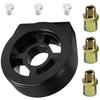 Oil Filter Cooler Sandwich Plate Adapter Universal Oil Sensor Connector M18 M20 M22 3/4 With Connectors