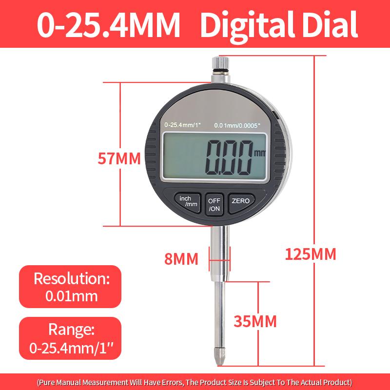 0-1" Dial Indicator Imperial Dial Bore Gauge Indicator Hour Type Micrometer Gauges For Measurement Tools Comparator Watch Metric