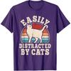 Easily Distracted by Cats Retro Cat Lover Vintage Men Women T-Shirt