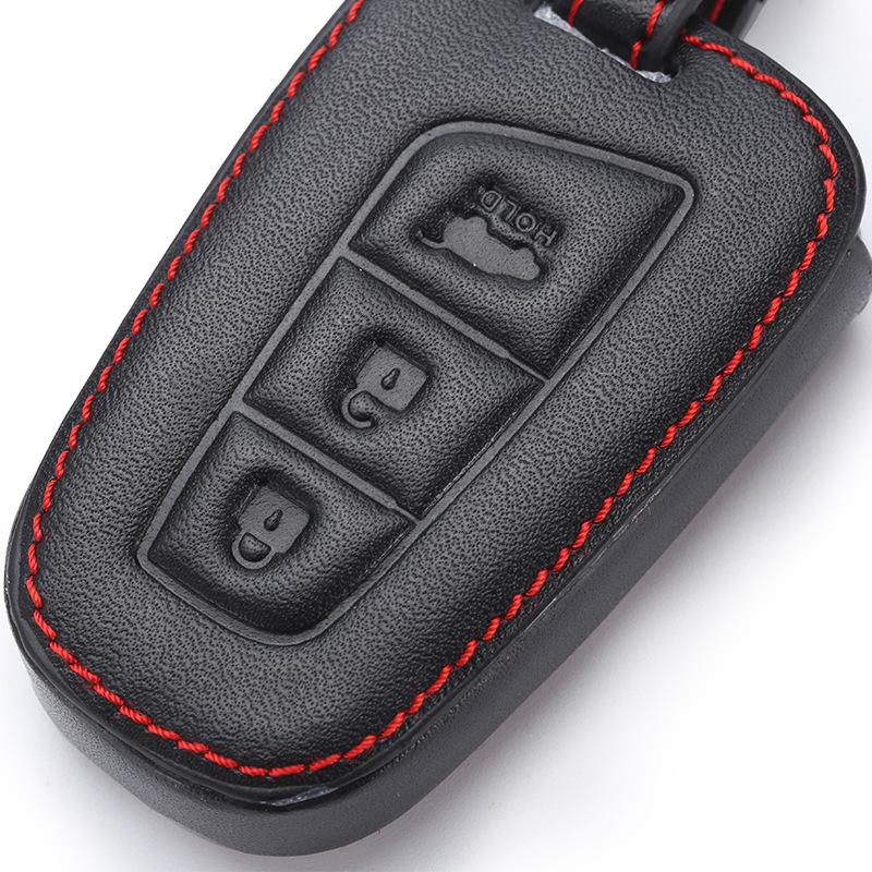 Hyundai IX35/45 New Santa Fe Genuine Leather Key Fob Cover - 3/4-Button Protection