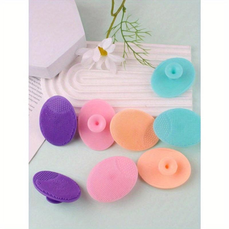 1Pcs Facial Cleanser Mini Handheld Oval Scrubber Massage Brush with Hair Water Deep Cleansing Gentle Exfoliating Massaging Facial Cleanser Skin Care