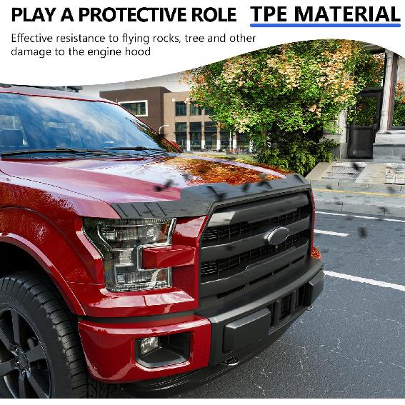 Xipoo Hood Deflector Compatible With 2015- Ford F150 Hood Protector Shield Replacement For 2015- Ford F-150 Accessories