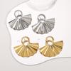 European and American jewelry exaggerated metal fan-shaped pleated texture geometric stud earrings fashion temperament versatile earrings