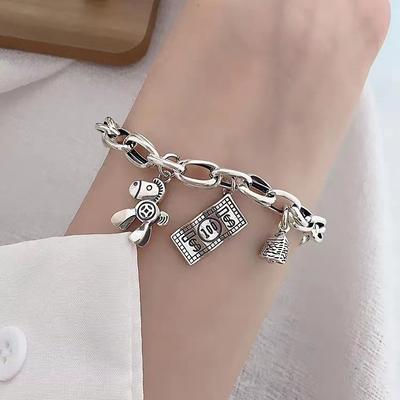 Vintage Presbyopia Lock Head Bracelet Trendy Fashion Personality Style Hip Hop Pendant Bracelet