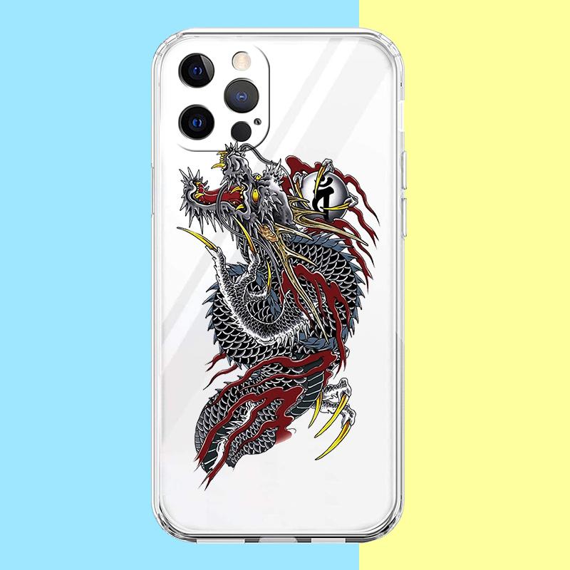Chinese Dragon Phone Case for iPhone 16 15 14 13 12 Pro Max Transparent Soft for iPhone 11 Pro Max 7 8 Plus XS XR Shell Capas