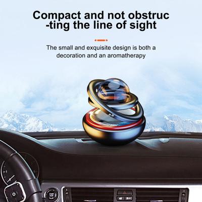 Solar-Auto-Lufterfrischer, drehbarer Ring, klare Kugel, langanhaltender Duft, Luftreinigung, Auto-Aromatherapie-Diffusor, Ornament, Auto-Innenzubehör